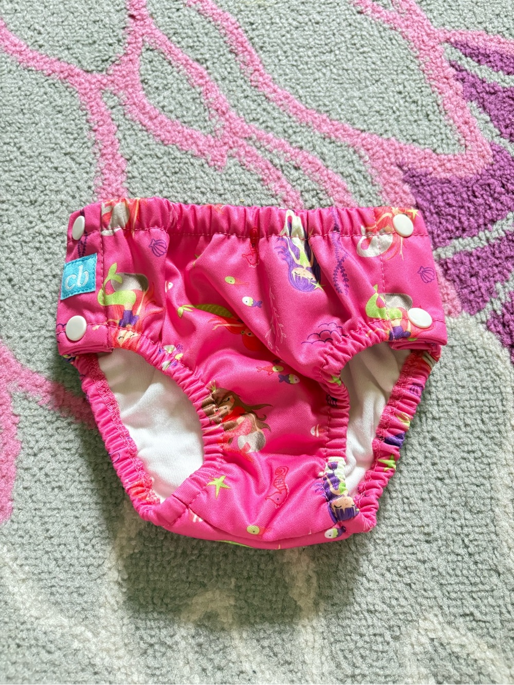 Charlie Banana Mermaid Print “Mermaid Zoe” Swim Diaper with Snaps